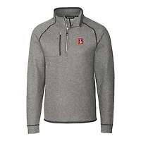 Pull-over demi-zippé coupe-vent gris chiné pour homme des Denver Broncos Mainsail, ...
