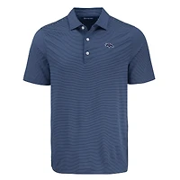 Polo à rayures fines Forge Eco bleu marine pour homme des Denver Broncos Cutter & Buck
