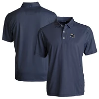 Polo extensible recyclé à imprimé Pike Eco Symmetry pour homme, bleu marine, avec casque des Denver Broncos, coupe Cutter & Buck, grandes tailles