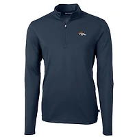 Veste à enfiler zippée quart de tour en Pique recyclé et bleu marine des Denver Broncos Virtue Eco pour homme Cutter & Buck