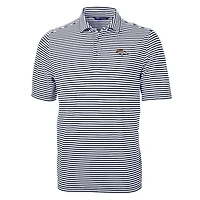 Polo recyclé à rayures et piqué écologique Virtue des Denver Broncos pour homme, bleu marine, Cutter & Buck