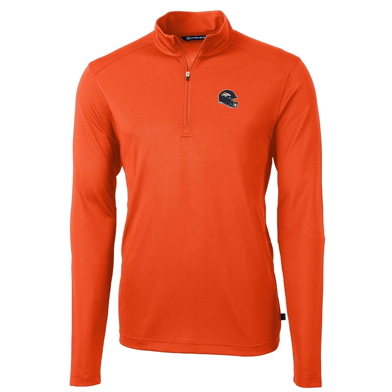 Pull-over zippé quart de tour en piqué écologique recyclé pour homme, coupeur et buck, orange, des Denver Broncos