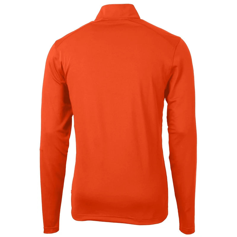 Pull-over zippé quart de tour en piqué écologique recyclé pour homme, coupeur et buck, orange, des Denver Broncos