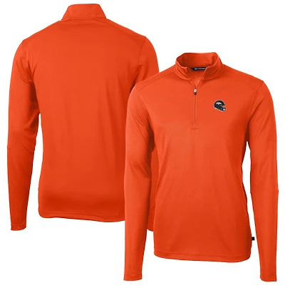 Pull-over zippé quart de tour en piqué écologique recyclé pour homme, coupeur et buck, orange, des Denver Broncos