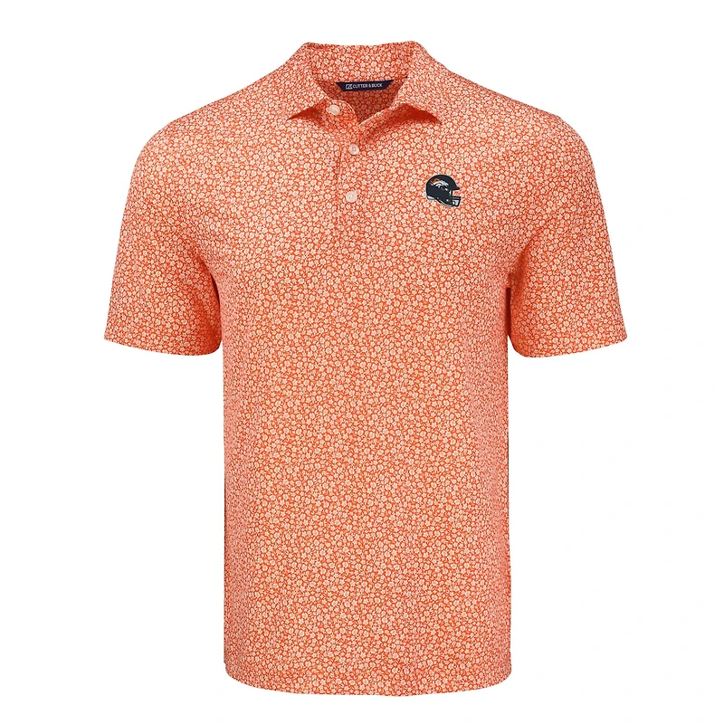 Polo Cutter & Buck orange Denver Broncos Pike Eco Flora pour homme