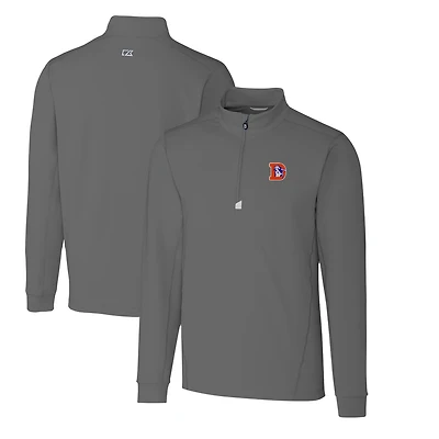 Pull-over extensible à fermeture éclair quart de tour pour homme Cutter & Buck Steel Denver Broncos Throwback Logo Traverse, grande taille