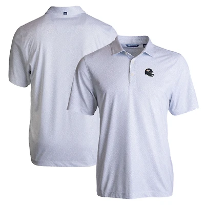 Polo homme Cutter & Buck blanc Denver Broncos Helmet Pike Eco Pebble Print Stretch Recyclé