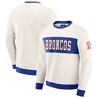 Sweat-shirt ras du cou colorblock crème pour homme de la collection Darius Rucker par Fanatics des Broncos Denver