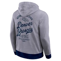 Sweat à capuche en tricot ton sur pour homme de la collection Darius Rucker Fanatics, bleu marine, Denver Broncos