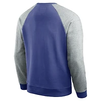 Men's Darius Rucker Collection by Fanatics Royal/Heather Gray Denver Broncos Throwback Color Block Raglan Pullover Sweatshirt
