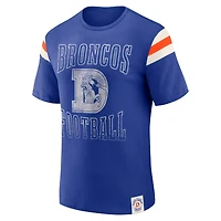 T-shirt à rayures rétro pour homme, collection Darius Rucker par Fanatics Royal Denver Broncos, effet vieilli