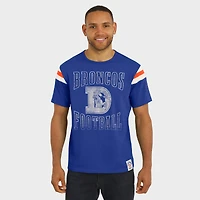 Men's Darius Rucker Collection by Fanatics Royal Denver Broncos Distressed Throwback Shoulder Stripe T-Shirt