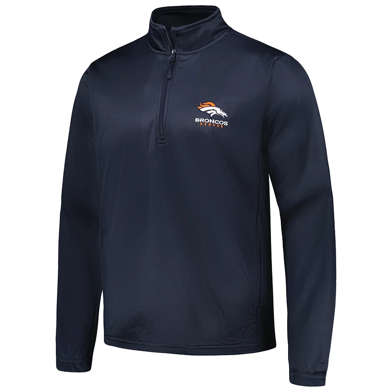 Haut à quart zippé Dunbrooke Denver Broncos pour homme, bleu marine
