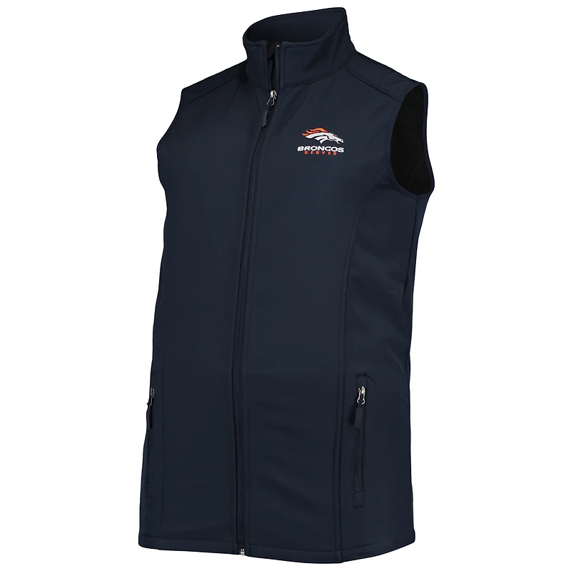 Men's Dunbrooke Navy Denver Broncos Big & Tall Archer Softshell Full-Zip Vest