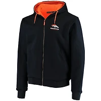 Men's Dunbrooke Navy Denver Broncos Craftsman Thermal-Lined Full-Zip Hoodie