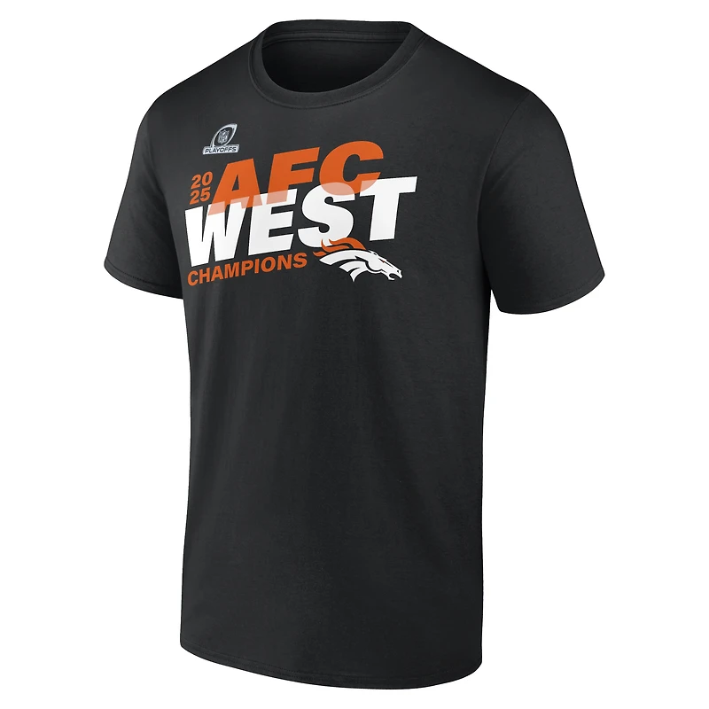 Men's Fanatics Black Denver Broncos 2025 AFC West Division Champions Big & Tall Conquer T-Shirt