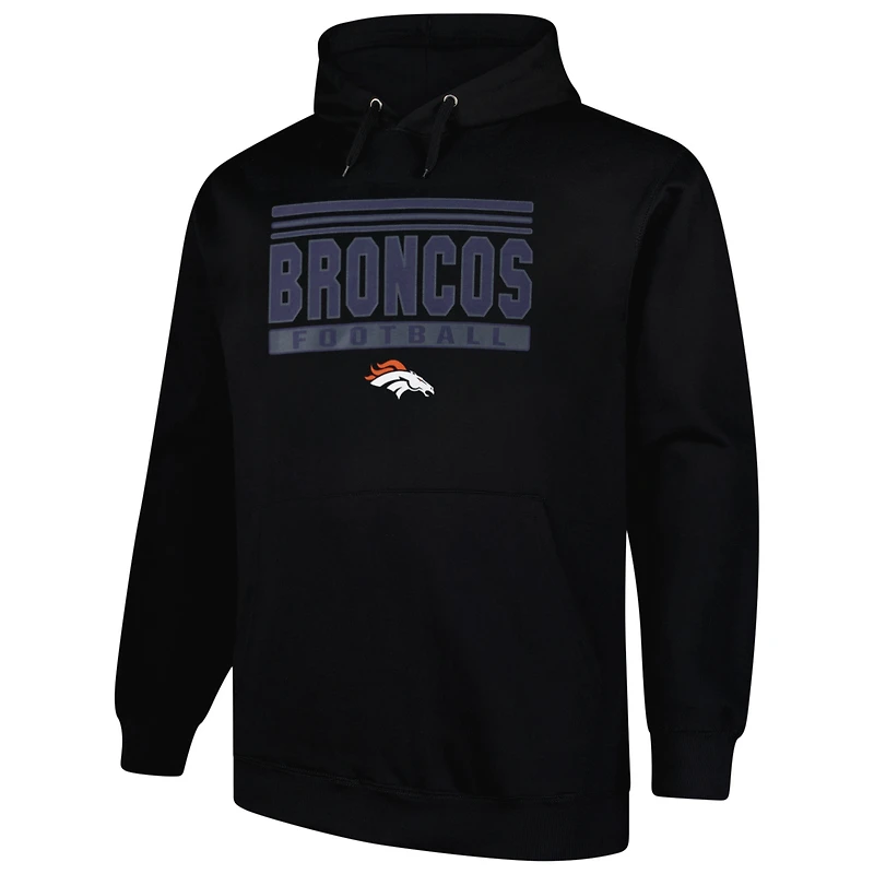 Sweat à capuche noir Fanatics pour hommes Denver Broncos Big & Tall Pop