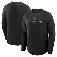 T-shirt à manches longues Fanatics pour homme, motif couverture des Broncos de Denver, noir