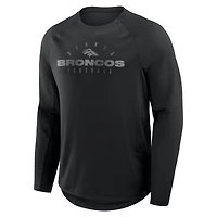 T-shirt à manches longues Fanatics pour homme, motif couverture des Broncos de Denver, noir