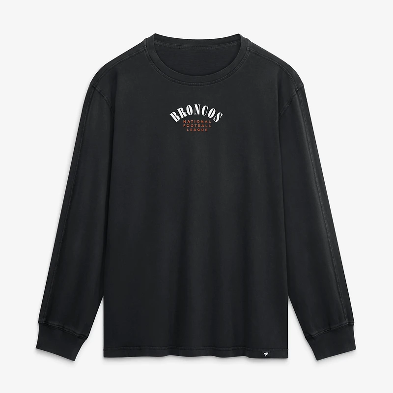 Men's Fanatics Black Denver Broncos Fullback Drive Relaxed Fit Long Sleeve T-Shirt