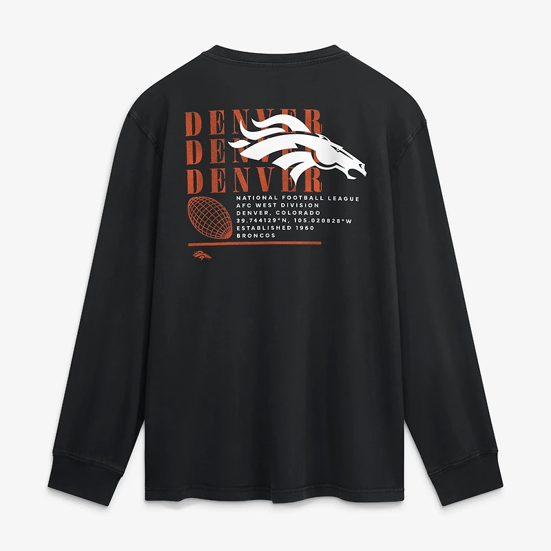 T-shirt à manches longues Fanatics noir Denver Broncos Fullback Drive pour homme, coupe décontractée
