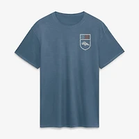 T-shirt Fanatics Blue Denver Broncos pour homme, style américain délavé