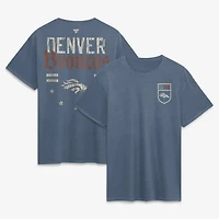 T-shirt Fanatics Blue Denver Broncos pour homme, style américain délavé