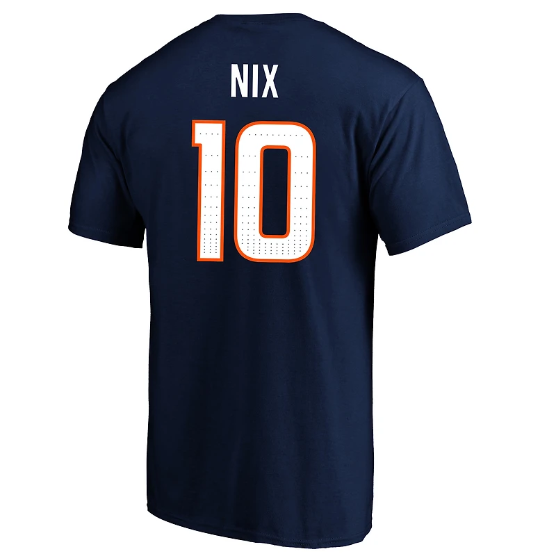T-shirt Fanatics Bo Nix bleu marine pour homme, grand et grand, avec nom numéro de joueur des Denver Broncos
