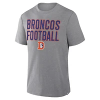 T-shirt tri-blend gris chiné Fanatics pour homme, hommage aux Denver Broncos First Down