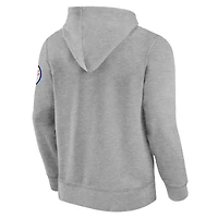 Men's Fanatics  Heather Gray Denver Broncos Label Maker Pullover Hoodie
