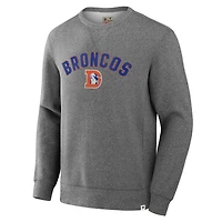 Sweat-shirt à enfiler en tissu éponge bouclettes Fanatics Heather Grey Denver Broncos pour hommes