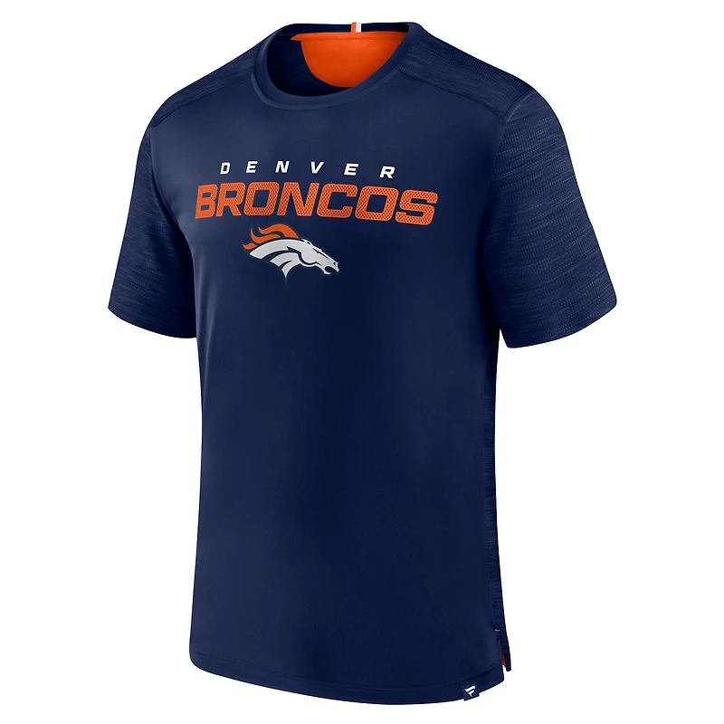 T-shirt Fanatics bleu marine Denver Broncos Defender Evo pour hommes