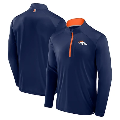 Men's Fanatics Navy Denver Broncos Defender Long Sleeve Quarter-Zip Jacket