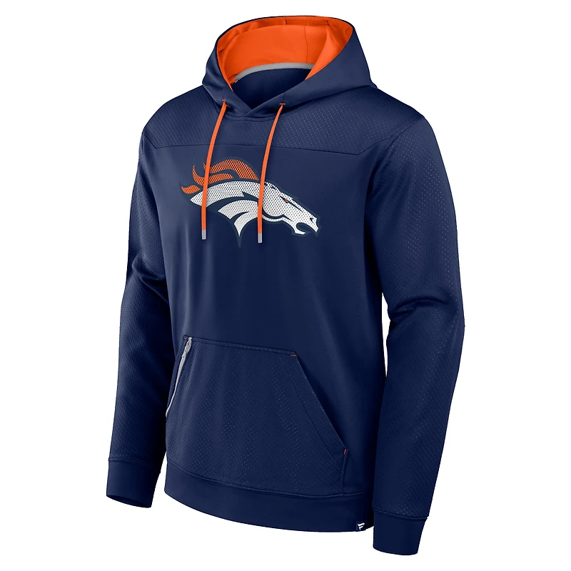 Sweat à capuche Fanatics pour homme bleu marine Denver Broncos Defender