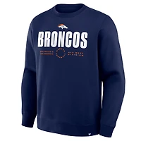 Sweat-shirt Fanatics bleu marine Denver Broncos Direct Handoff Legacy pour homme