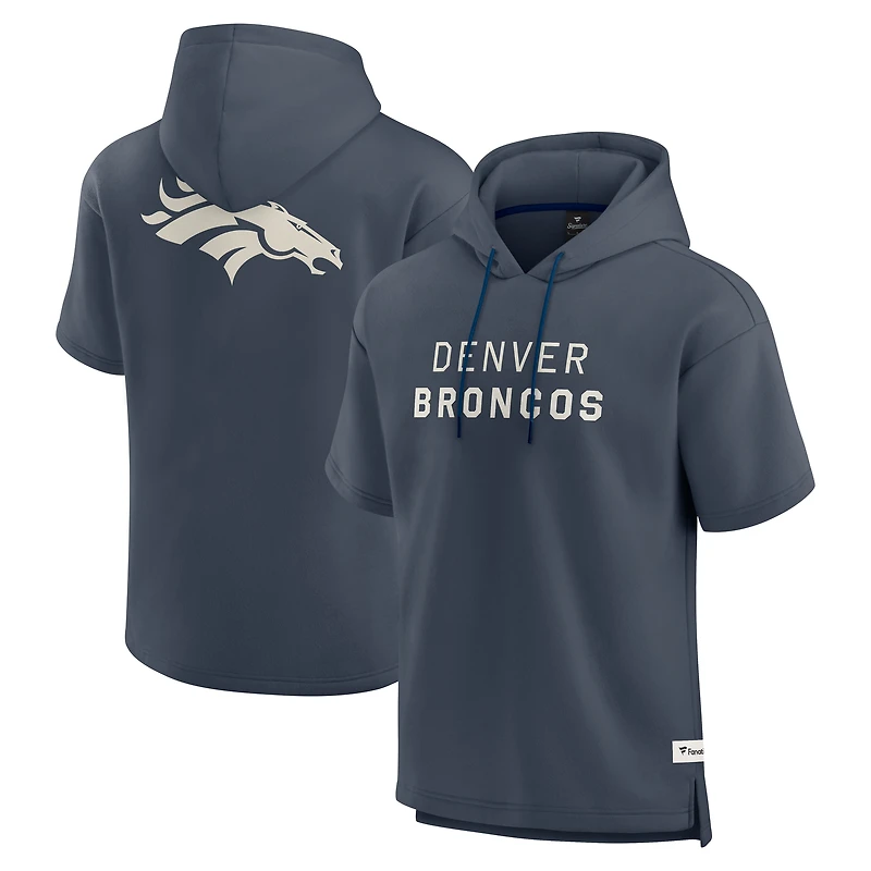 Sweat à capuche manches courtes pour homme Fanatics Navy Denver Broncos Elements Future Ground Lettering
