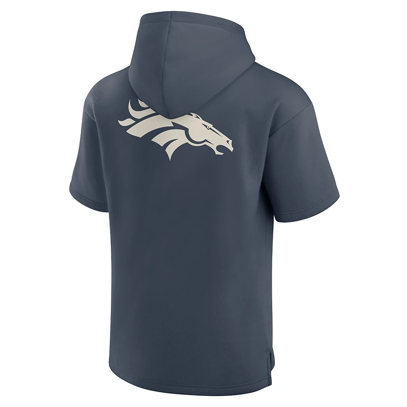 Sweat à capuche manches courtes pour homme Fanatics Navy Denver Broncos Elements Future Ground Lettering