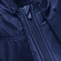 Men's Fanatics Navy Denver Broncos Elements Plaid Polar Fleece Quarter-Zip Hoodie