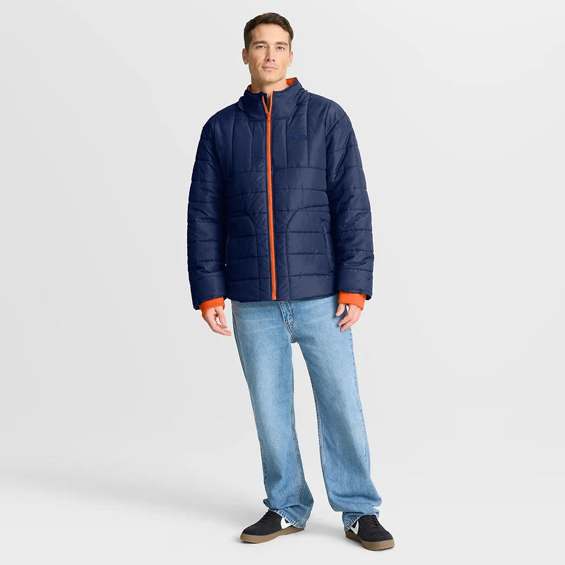 Veste à capuche zippée intégrale Fanatics Navy Denver Broncos pour homme