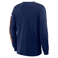 T-shirt à manches longues Fanatics bleu marine pour homme, Denver Broncos Hometown Sweep Legacy