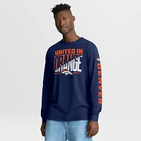 T-shirt à manches longues Fanatics bleu marine pour homme, Denver Broncos Hometown Sweep Legacy