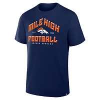 T-shirt Fanatics bleu marine pour homme, motif Denver Broncos, véritable favori de la ville natale