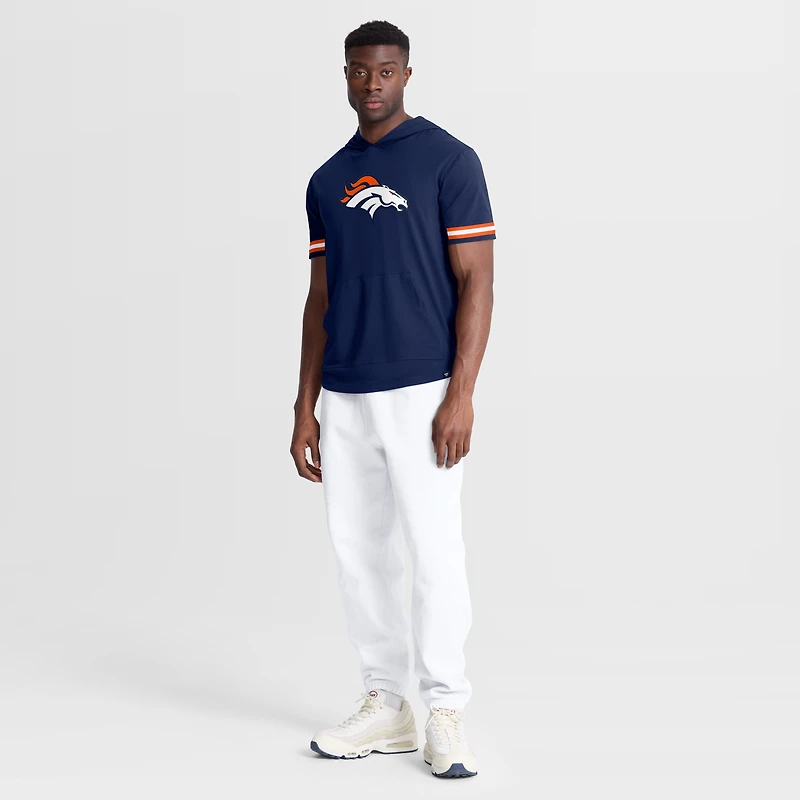 Men's Fanatics Navy Denver Broncos Optimal Play Short Sleeve Hooded T-Shirt