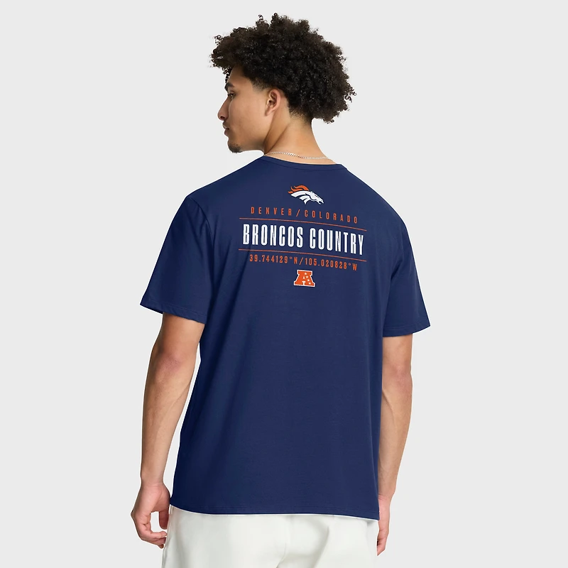 Men's Fanatics Navy Denver Broncos Passing Pocket Legacy T-Shirt