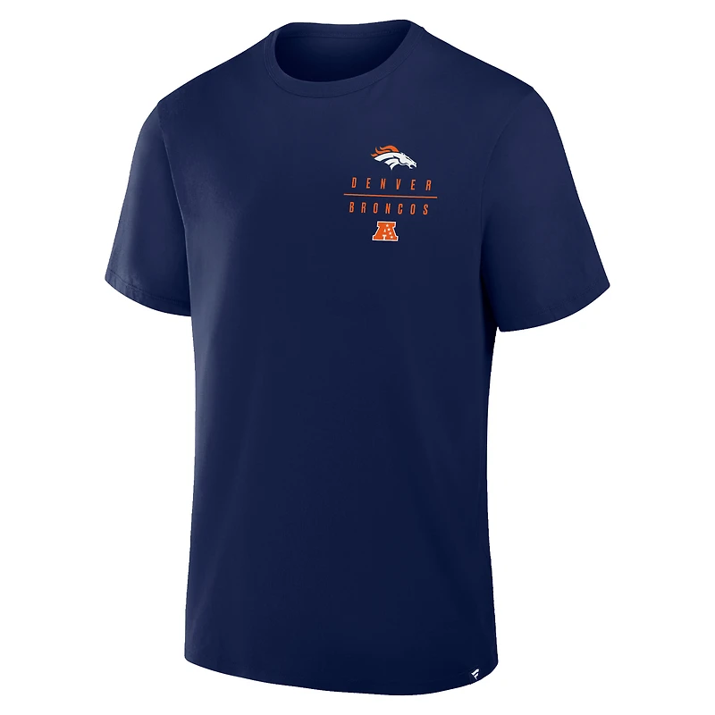 Men's Fanatics Navy Denver Broncos Passing Pocket Legacy T-Shirt