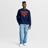 Men's Fanatics Navy Denver Broncos Powerful Throw Legacy Pullover Sweatshirt