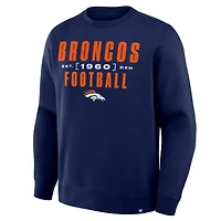 Sweat-shirt Fanatics bleu marine Denver Broncos Powerful Throw Legacy pour homme