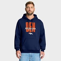 Men's Fanatics Navy Denver Broncos Right Tackle Legacy Pullover Hoodie