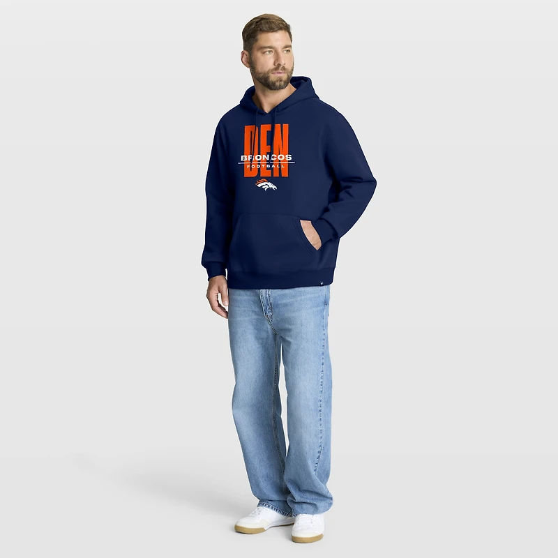 Sweat à capuche Legacy pour homme, bleu marine, fanatiques, Denver Broncos, plaqueur droit