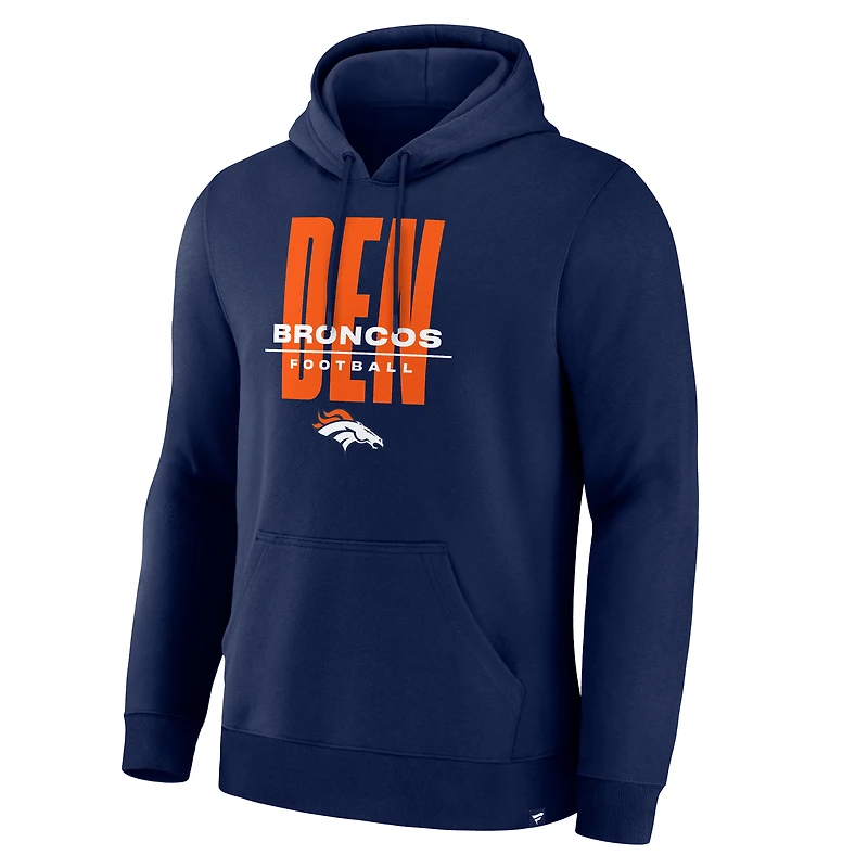 Men's Fanatics Navy Denver Broncos Right Tackle Legacy Pullover Hoodie